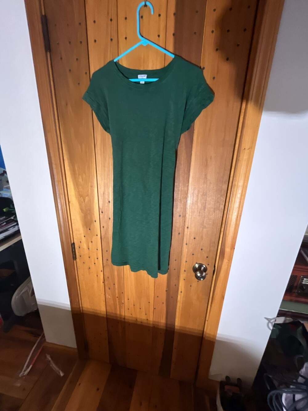 J. Crew Green Slub Short Sleeve T-Shirt Dress Size M